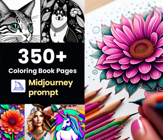 350+ Coloring Book Pages Midjourney Prompts